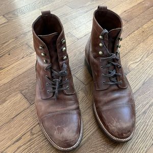 Men’s J. Crew brown leather boots. Size 12